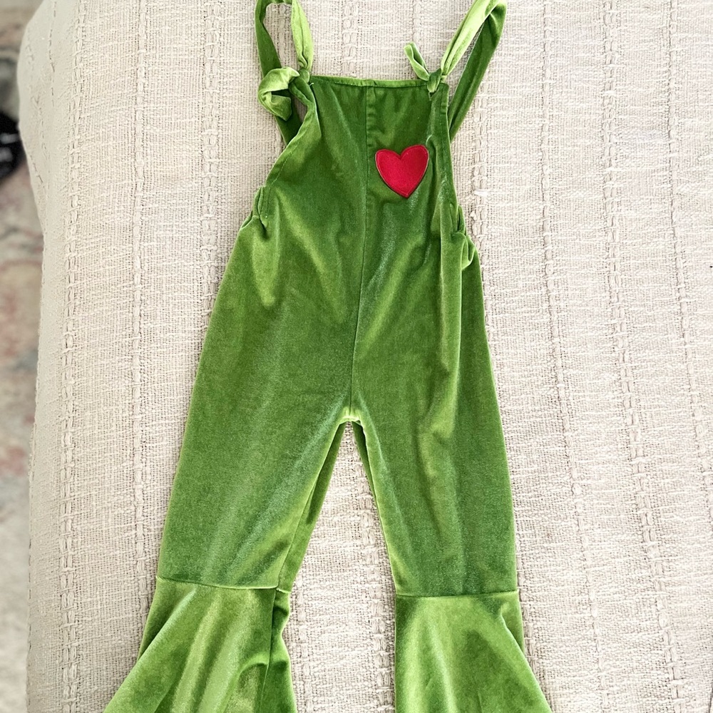 Toddler Grinch overalls